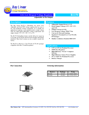 B1150S-2.5 Datasheet PDF Bay Linear
