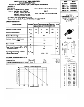 BD241A Datasheet PDF Boca Semiconductor