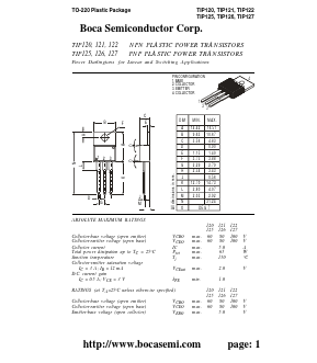 TIP120 Datasheet PDF Boca Semiconductor