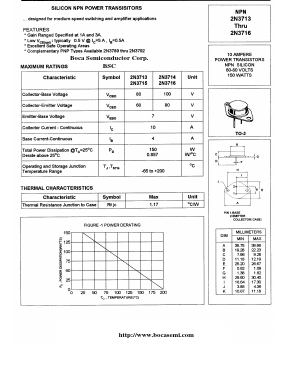 2N3713 Datasheet PDF Boca Semiconductor