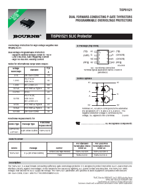 TISP61521DR-S Datasheet PDF Bourns, Inc