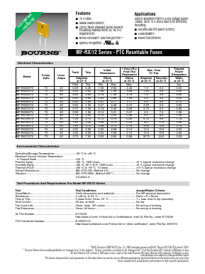 MF-RX020/72-AP Datasheet PDF Bourns, Inc