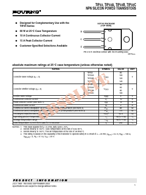 TIP33C Datasheet PDF Bourns, Inc