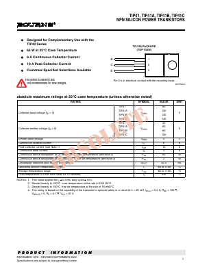 TIP41C Datasheet PDF Bourns, Inc
