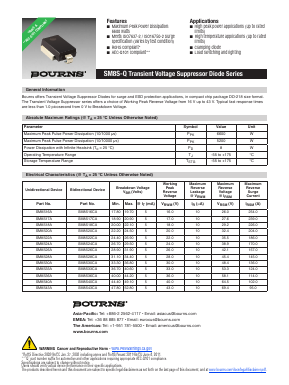 SM8S18A Datasheet PDF Bourns, Inc