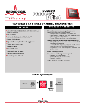 BCM5241 Datasheet PDF Broadcom Corporation