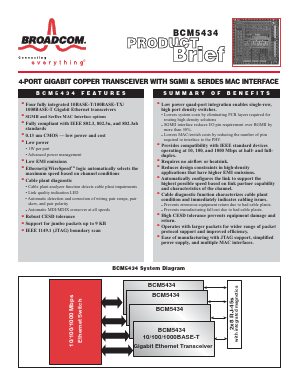 BCM5434 Datasheet PDF Broadcom Corporation