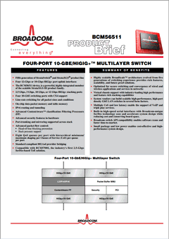 BCM56511 Datasheet PDF Broadcom Corporation