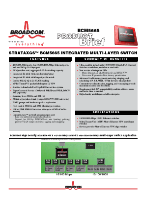 BCM5665 Datasheet PDF Broadcom Corporation
