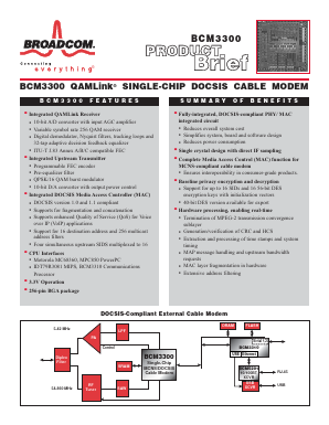 BCM3300 Datasheet PDF Broadcom Corporation