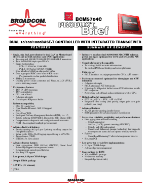 BCM5704C Datasheet PDF Broadcom Corporation