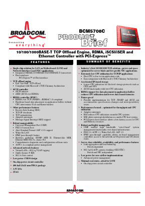 BCM5708C Datasheet PDF Broadcom Corporation