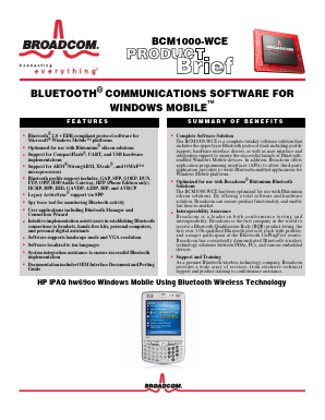 BCM1000-WCE Datasheet PDF Broadcom Corporation