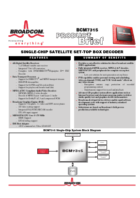 BCM7315 Datasheet PDF Broadcom Corporation