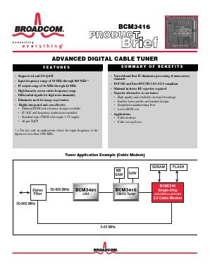 BCM3416 Datasheet PDF Broadcom Corporation