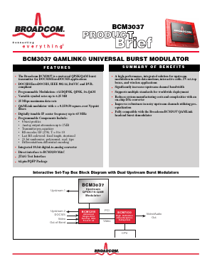 BCM3037 Datasheet PDF Broadcom Corporation