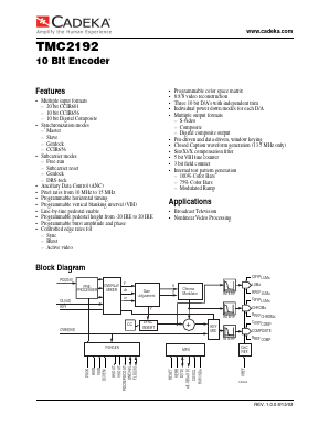 TMC2192 Datasheet PDF Cadeka Microcircuits LLC.