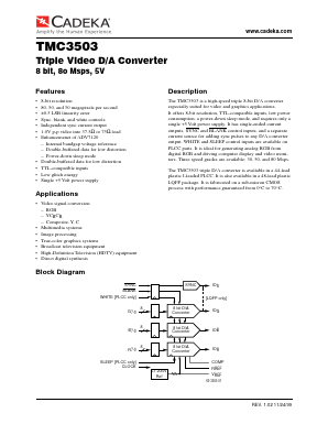 TMC3503KRC50 Datasheet PDF Cadeka Microcircuits LLC.