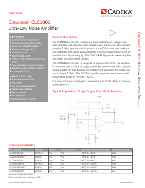 CLC1001ASO8 Datasheet PDF Cadeka Microcircuits LLC.