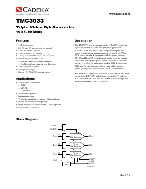TMC3033-80 Datasheet PDF Cadeka Microcircuits LLC.
