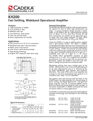 KH200HXA Datasheet PDF Cadeka Microcircuits LLC.