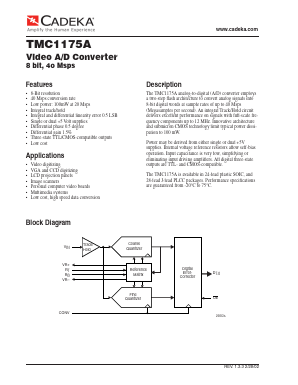 TMC1175AM7C20 Datasheet PDF Cadeka Microcircuits LLC.
