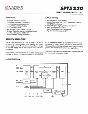 SPT5220 Datasheet PDF Cadeka Microcircuits LLC.
