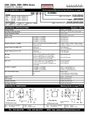 OBH350AT Datasheet PDF Caliber Electronics Inc.