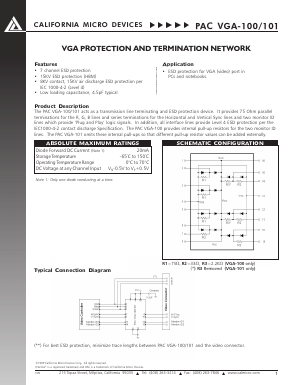 PACVGA-100 Datasheet PDF California Micro Devices Corp