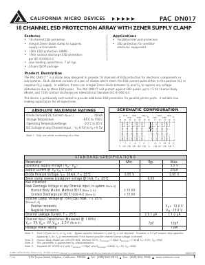 PACDN017 Datasheet PDF California Micro Devices Corp