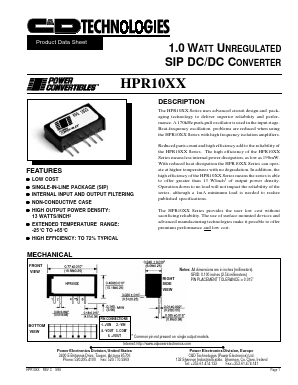 HPR1023 Datasheet PDF C AND D TECHNOLOGIES