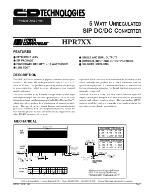 HPR706/H Datasheet PDF C AND D TECHNOLOGIES