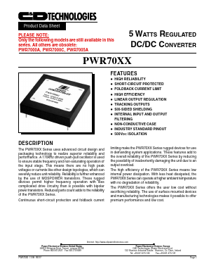 PWR7022A Datasheet PDF C AND D TECHNOLOGIES