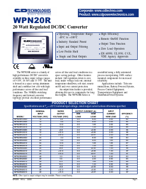 WPN20R Datasheet PDF C AND D TECHNOLOGIES