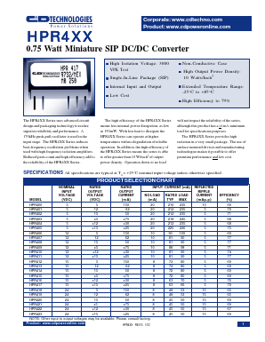 HPR400 Datasheet PDF C AND D TECHNOLOGIES
