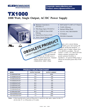 TX1000 Datasheet PDF C AND D TECHNOLOGIES