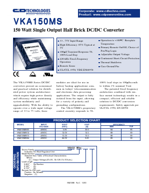 VKA150MS Datasheet PDF C AND D TECHNOLOGIES