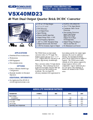 VSX40MD23 Datasheet PDF C AND D TECHNOLOGIES