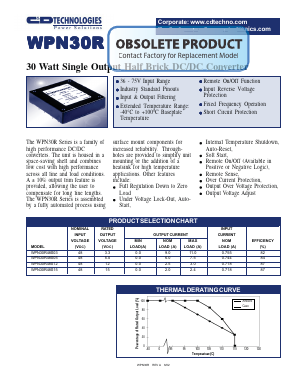 WPN30R48S12-1 Datasheet PDF C AND D TECHNOLOGIES