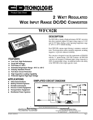 WFC02R24S05L Datasheet PDF C and D TECHNOLOGIES