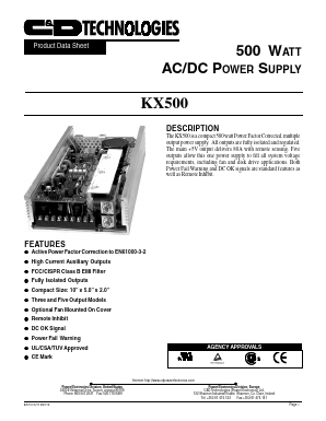KX500-F3A Datasheet PDF C and D TECHNOLOGIES