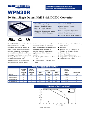 WPN30R48S12 Datasheet PDF C and D TECHNOLOGIES