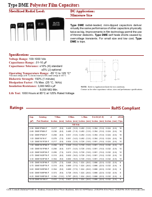 DME1W5P6K-F Datasheet PDF Cornell Dubilier Electronics