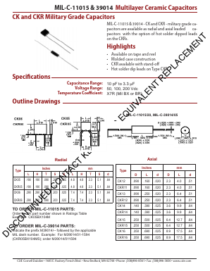 CK06BX153K Datasheet PDF Cornell Dubilier Electronics