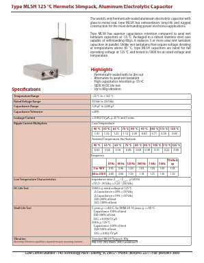 MLSH Datasheet PDF Cornell Dubilier Electronics