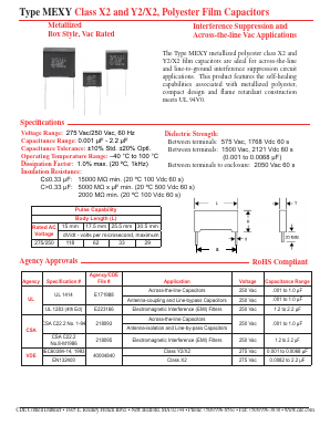 MEXY2A103K Datasheet PDF Cornell Dubilier Electronics