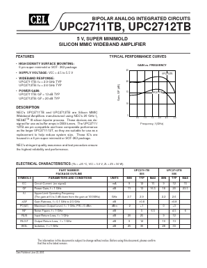 UPC2712TB-E3-A Datasheet PDF California Eastern Laboratories.