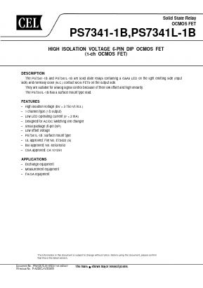 PS7341-1B-A Datasheet PDF California Eastern Laboratories.