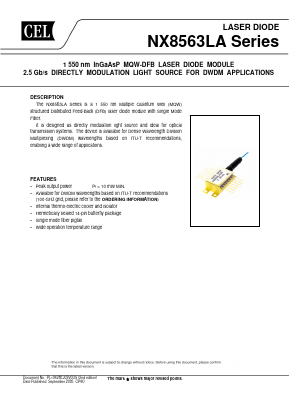 NX8563LAS541-CC Datasheet PDF California Eastern Laboratories.