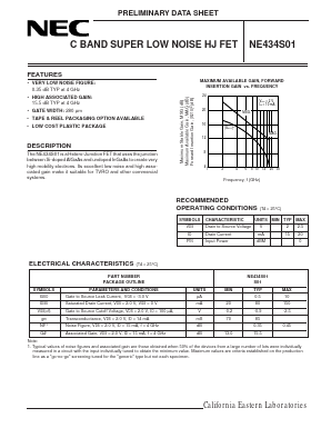 NE434S01-T1 Datasheet PDF California Eastern Laboratories.
